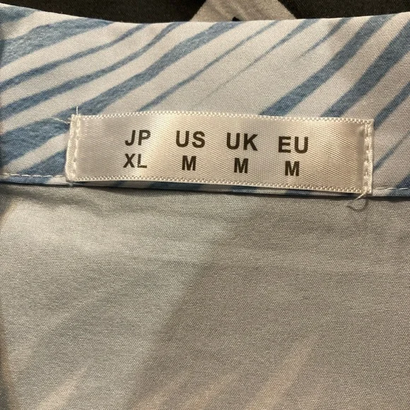 Blue Tropical Print Men's Shirt medium - Picture 5 of 5